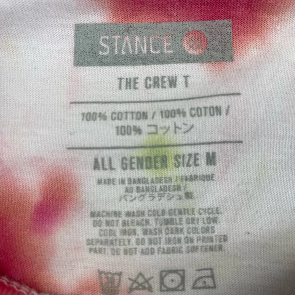 STANCE The Crew T Shirt Size M Grim Reaper Tie Dye Crew Graphic Tee White - Picture 3 of 5